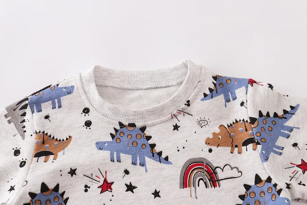 Autumn Boys Sweatshirt Kids Fashion Cartoon Round Neck Top Infant Casual T-shirt 2-7T Spring Europe and America Girls Clothes