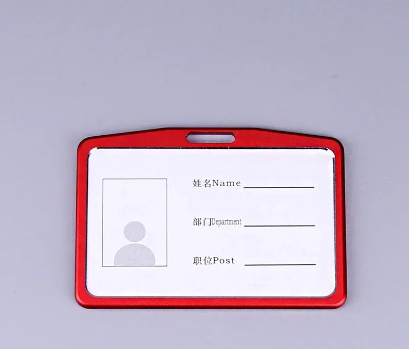 1 Pcs Aluminum Alloy Card Cover Case Bank Business Work Card Holder with ABS Retractable Badge Reel Credit ID Card Badge Bag