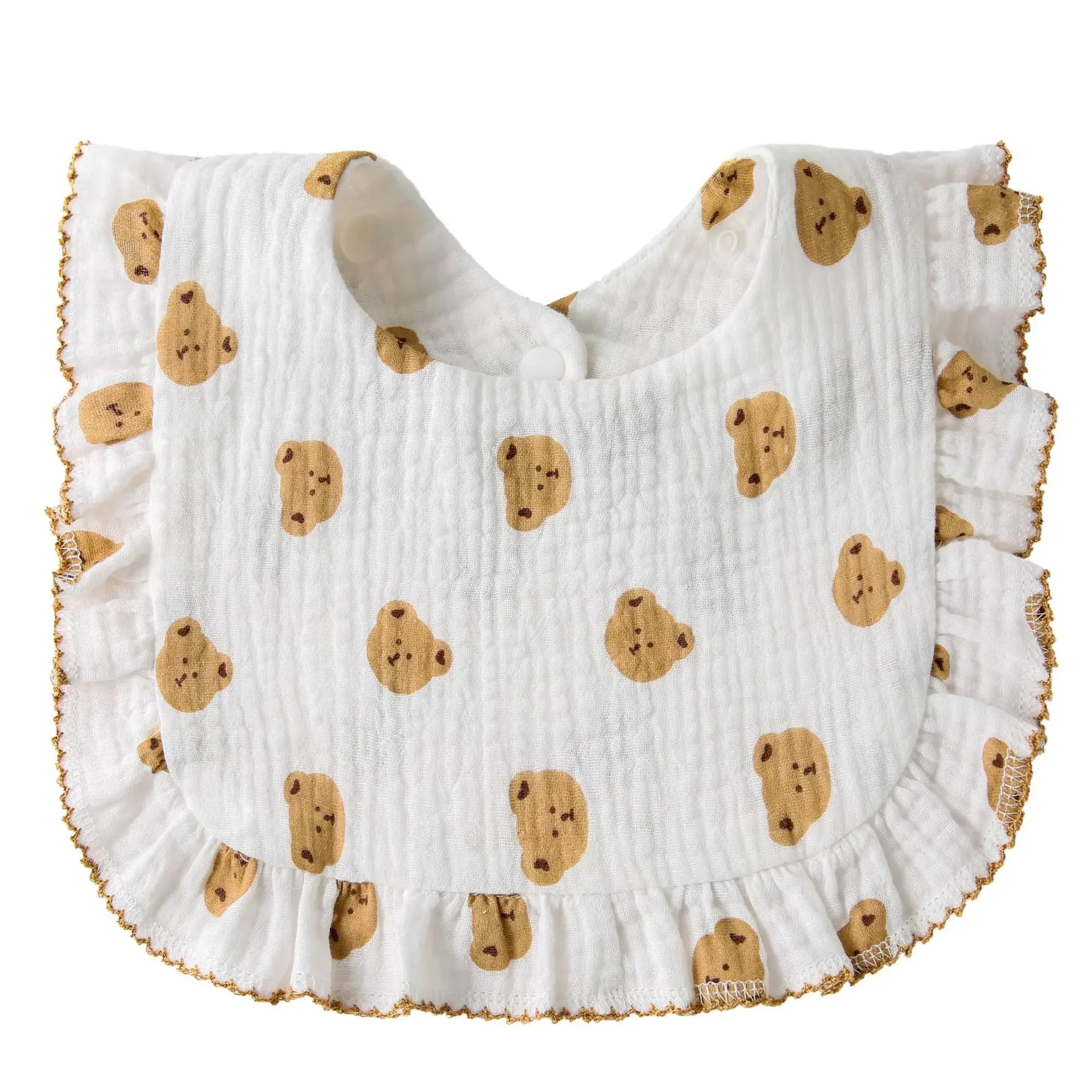 Cotton Baby Bib Infant Muslin Burp Cloths Girls Feeding Bibs Drool Saliva Towel Toddler Ruffle Floral Bib Babies Accessories