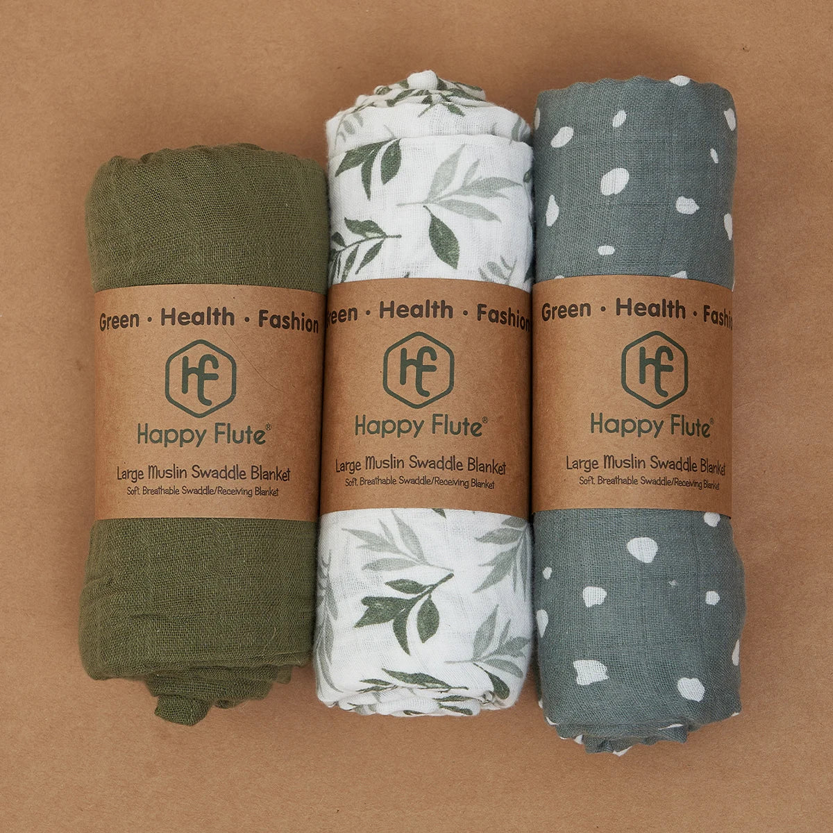 HappyFlute New 3Pcs Set 2layer Bamboo Cotton Soft Muslin SKIN-Friendly Swaddles Newborn Wrap Infant Baby Blankets