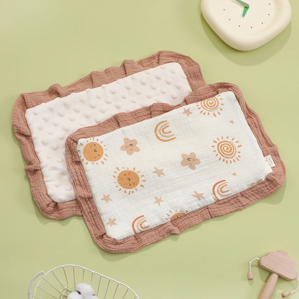 Newborn Baby Flat Pillow Cartoon Printed Baby Pillow Cotton New Born Cloud Pillow Four Seasons Universal Pillow Cushion