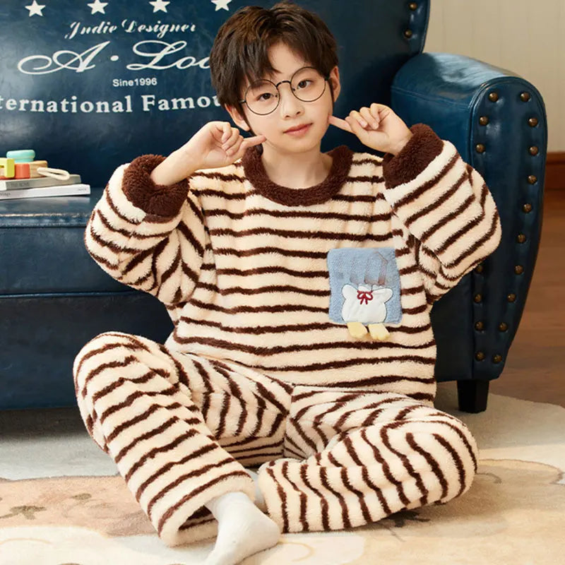 Kids Pajamas for Boys 2 3 4 5 6 7 8 9 10 11 12 14 15 Years Cotton Sleepwear Set Dinosaur Pyjamas Brown Children Pijamas Clothing
