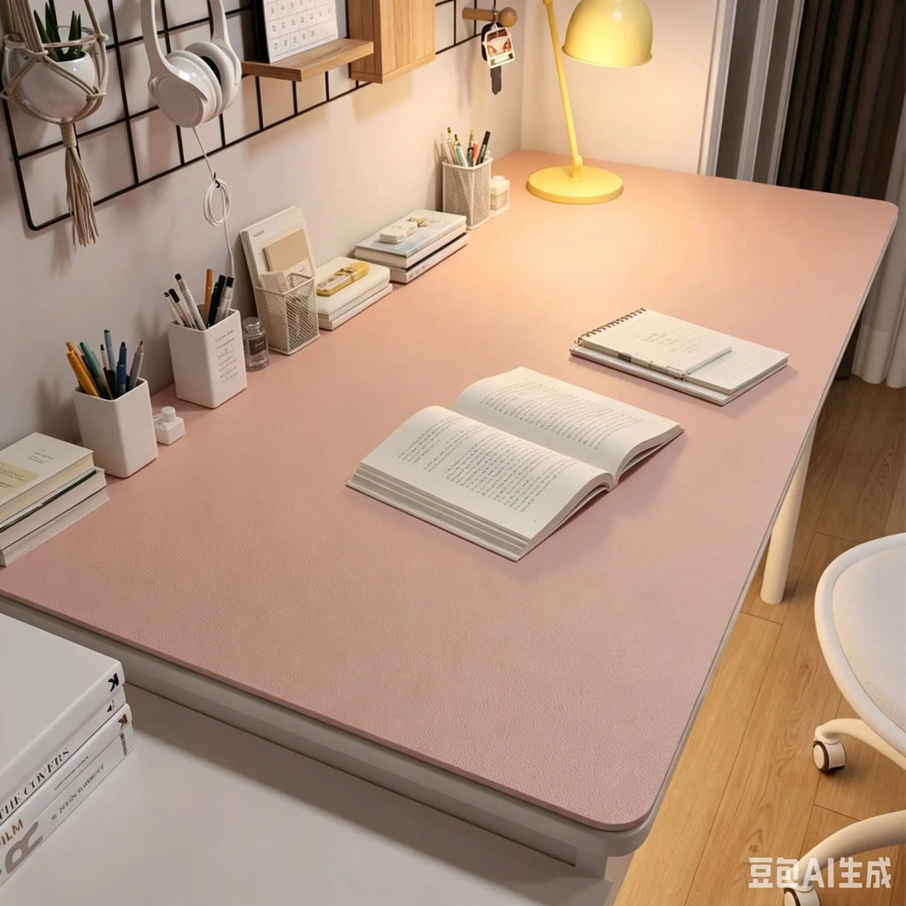 Leather Desk Mat Eco-Friendly Waterproof Table Protector Anti-Fouling PU Leather Table Cover Large Size Non-Slip Desk Cover