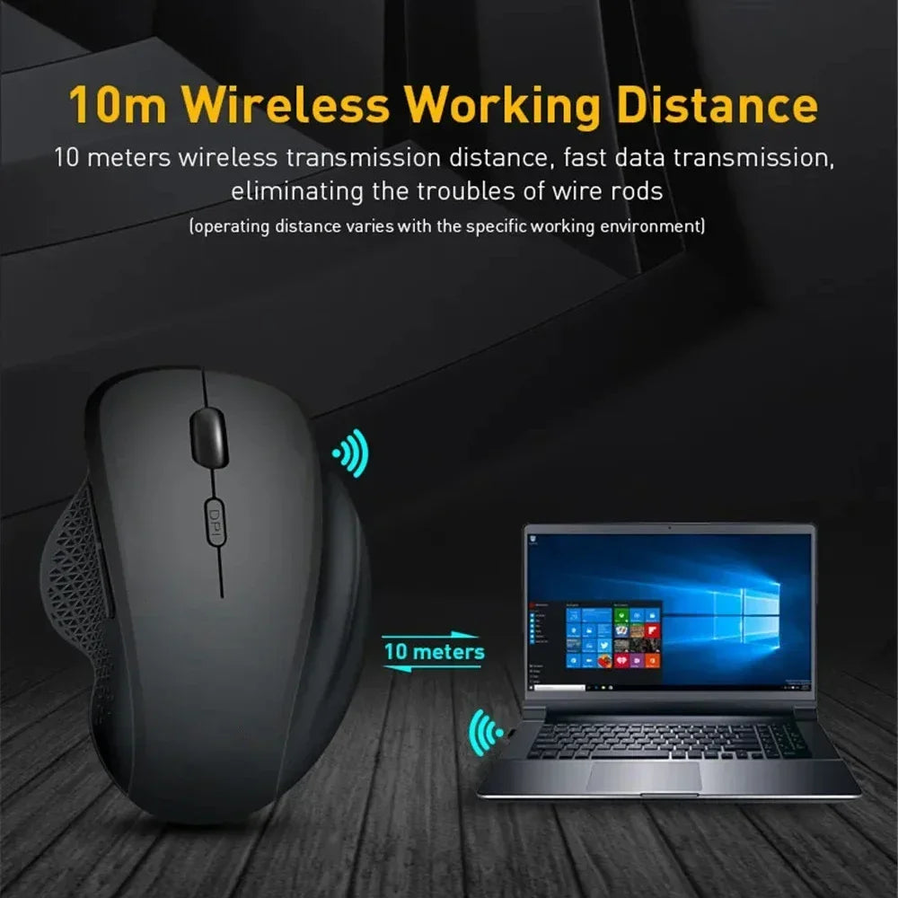 Wireless Mouse Ergonomic Computer Mouse PC Optical Mause with USB Receiver 6 Buttons 2.4Ghz Wireless Mice 1600 DPI For Laptop