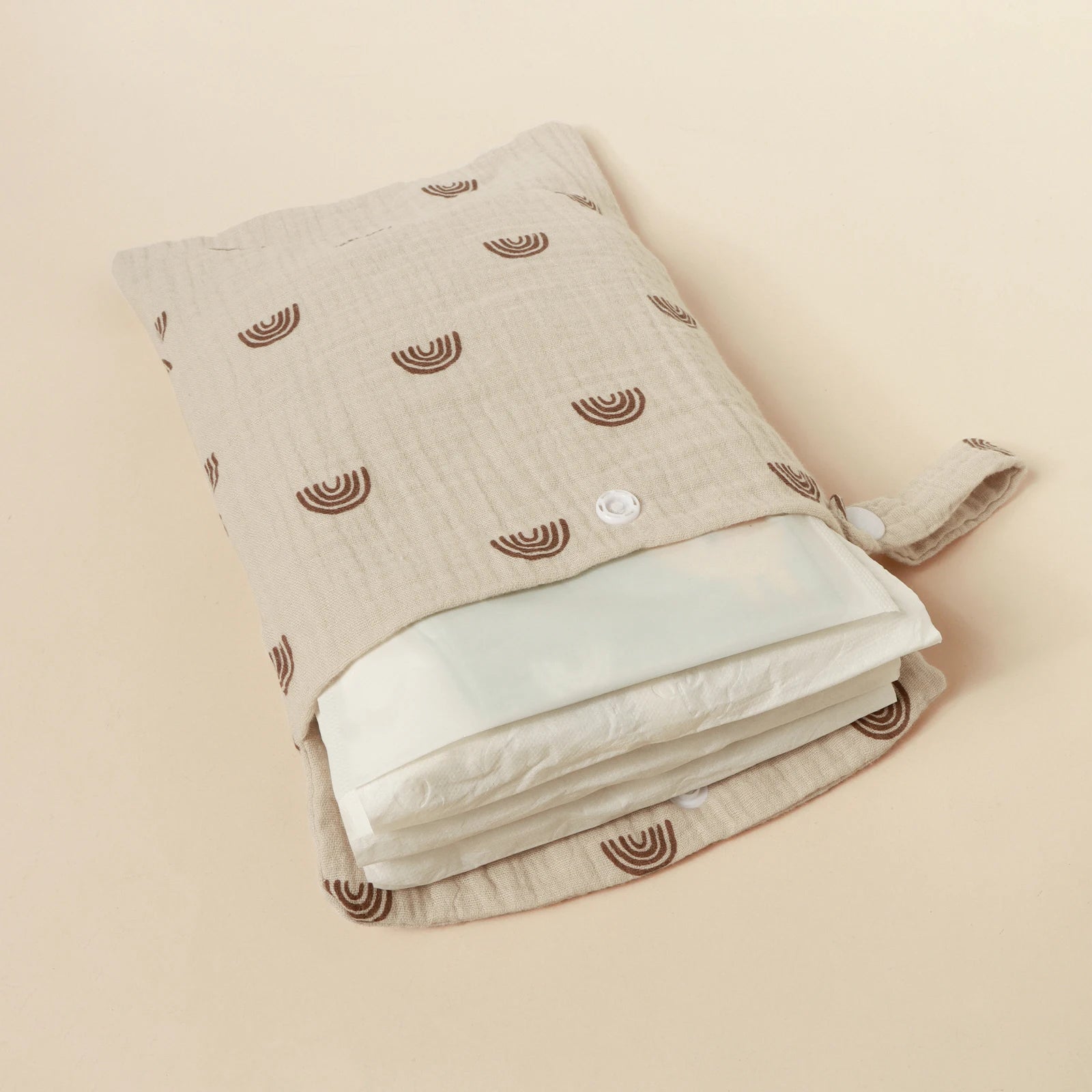 100%Cotton Multi Functional Foldable Single Pocket Baby Outdoor Diaper Storage Bag Baby Bottle Stroller Hanging Bag