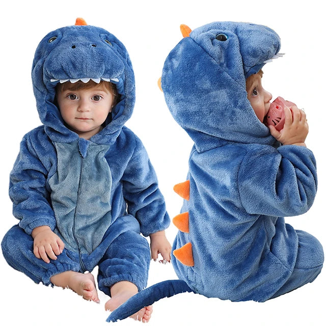 MICHLEY New Easter Rabbit Baby Rompers Winter Hooded Flannel Toddler Infant Clothes Overall Bodysuits Jumpsuit Costume For Kids