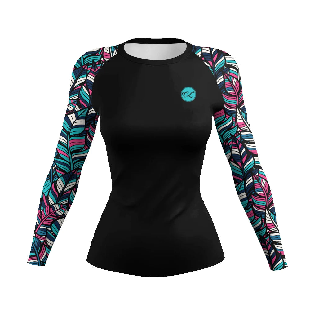 Slim Fit Tranining Women's Rash Guard Long Sleeve UV Protection Tight Fit Yoga Running Gym Fitness Sportswear Quick Dry Tops
