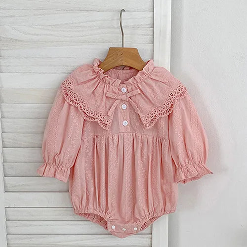 2024 New Autumn Sister Clothes Baby Girl Romper Kids Princess Dresses Long Sleeved Cotton Embroidery 2-6Yrs Girl Party Dress