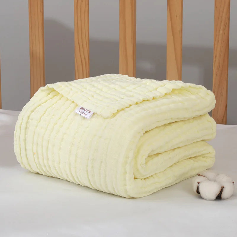 6 Layers Muslin Swaddle Baby Blankets Newborn Cotton Baby Blanket Bath Quilt Solid Newborn Swaddle Baby Boy Girl Blanket