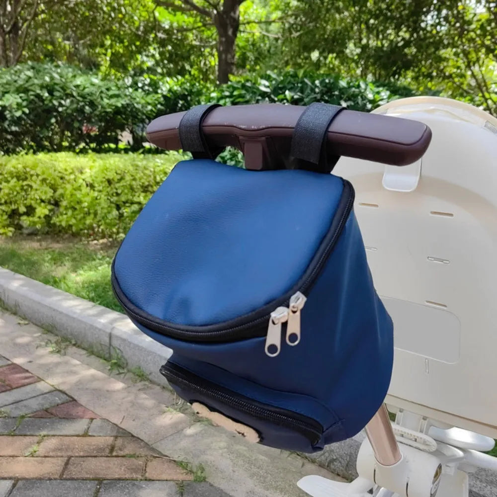 Cute Waterproof Stroller Hanging Bag PU Leather Large Capacity Umbrella Cart Bags Cartoon Bear Stroller Organizer Bags