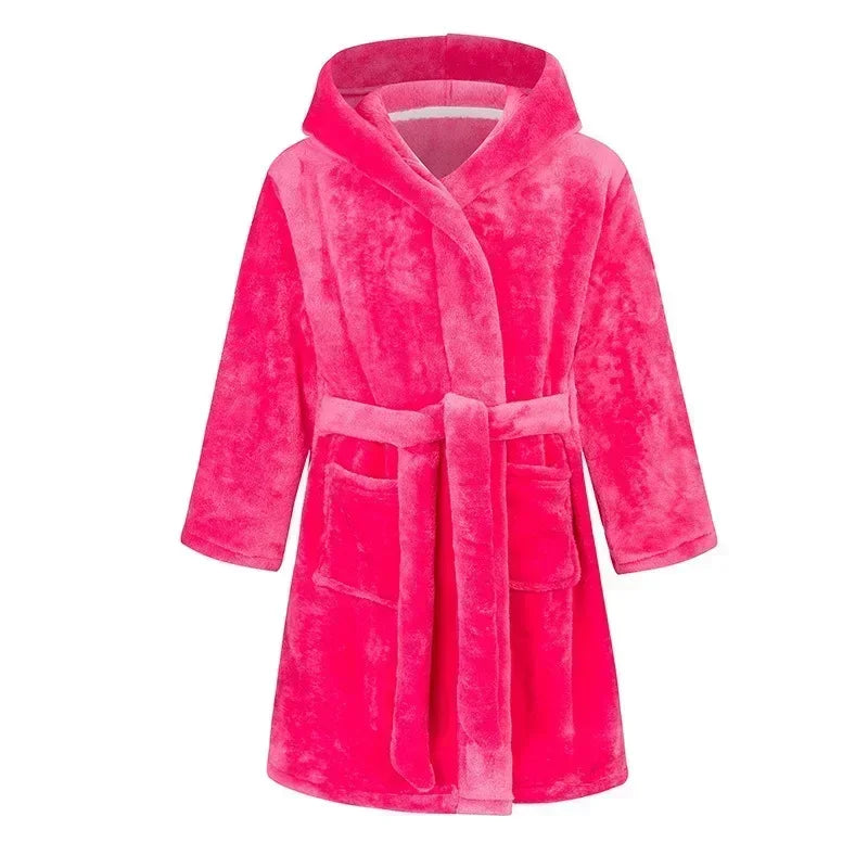 Kids Bathrobe for Girl Children Clothing Girl Flannel Bath Robe Clothes Boy Cartoon Night Robe Kids Pajamas For Girl 2-12 years