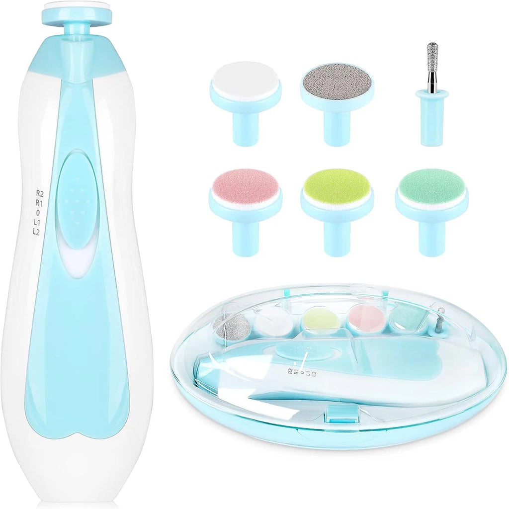 Baby nail sharpener, electric anti-scratch nail clipper polishing tool set, put 2 AA batteries (excluding batteries) before use
