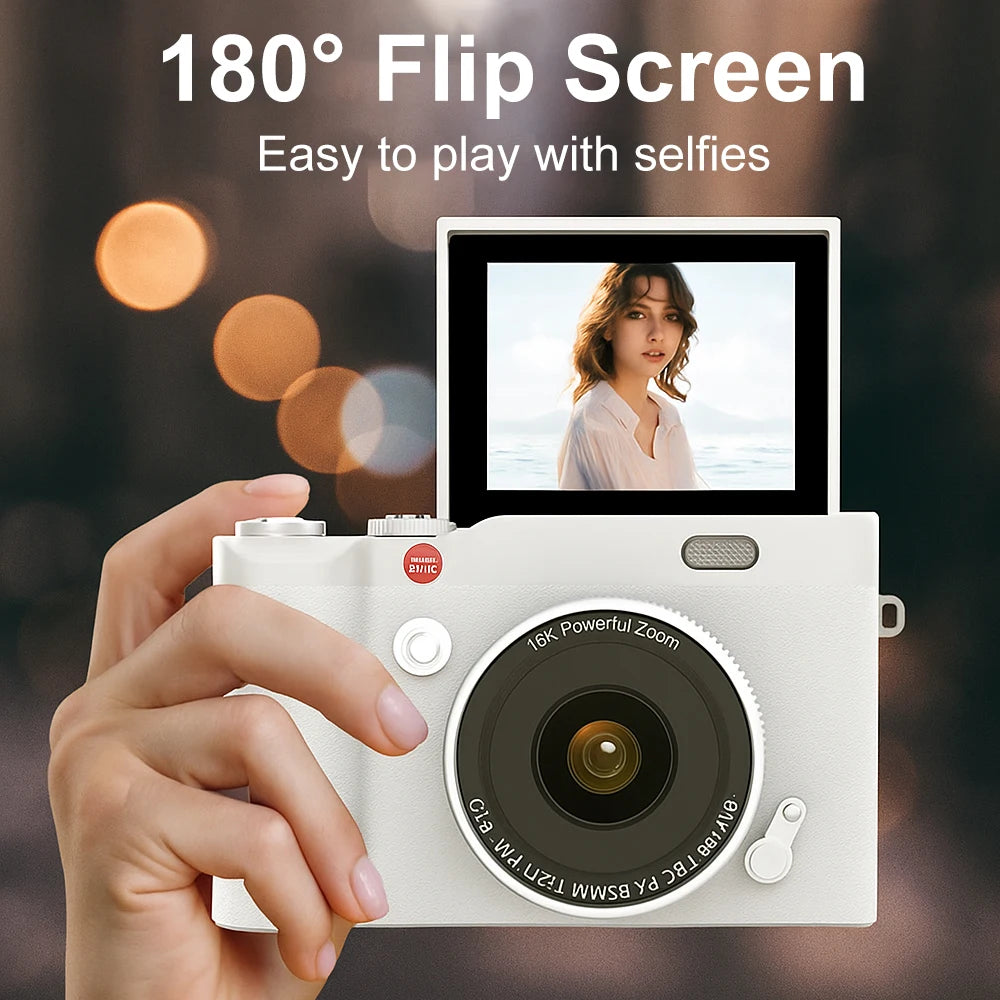 Magecam Compact Digital Camera 180° Flip 2.4'' Screen CCD Digital Camera HD Retro Camera Outdoor Travel Photo Recorder Gift