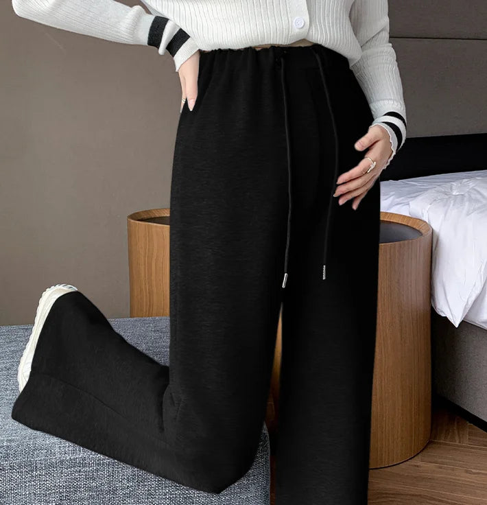 M-4XL Pregnant Women Cotton Fleece Radish Pants Autumn Ankle-length Maternity Corduroy Trousers High Waist Pregnancy Sweatpants