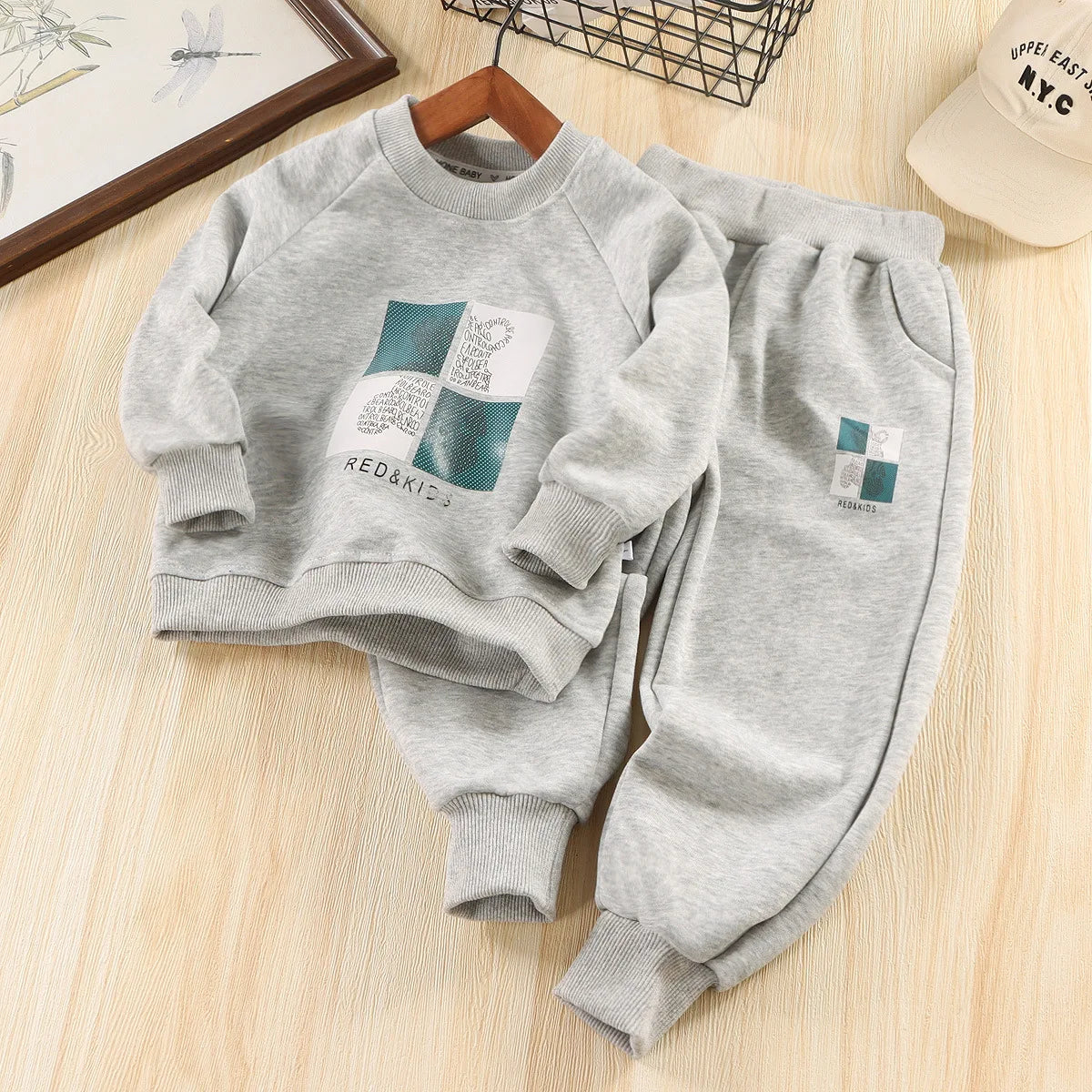 2025 2PC  80-150cm Spring Autumn Baby Boys Tops+ Pants Two Piece Set Kids Print Outfit Trendy Fashion Children's Hoodie Sets