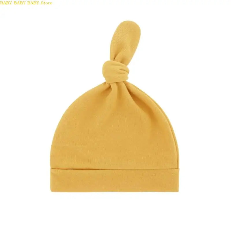 Q81A Elastic Baby Knotted Hat Comfortable Stretchy Newborns Fetal Caps Breathable Brimless Design for Kids 0 to 24 Month