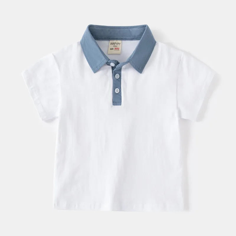 Formal Polo Shirts for Kids Polos Boy Toddler Clothes Party White Dinosaur Cute Korean Gentleman Shirt Summer Tops 2 4 6 7 Years