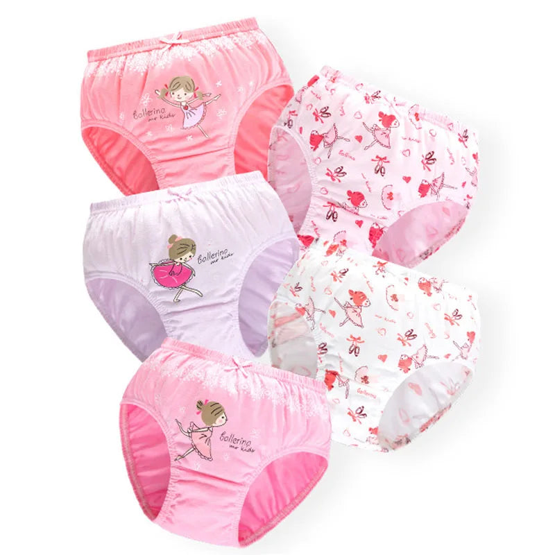 5 Pieces/Set Princess Cartoon Kids Panties For Girls Queen Elsa Patterns Girls Briefs Pure Cotton Children Underwear Soft Panty
