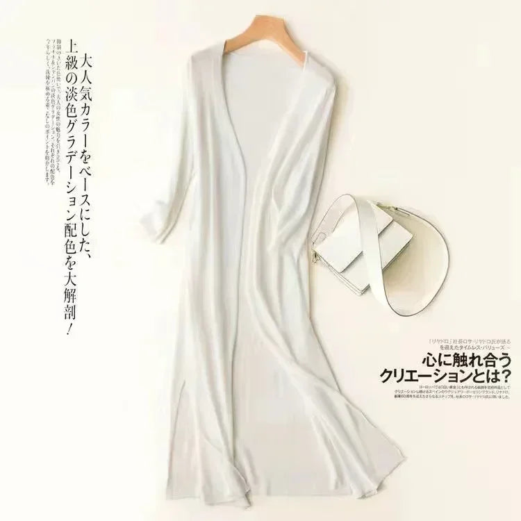 Hot Spring Summer Sun Protection Clothing Women Long Cardigan Female Knitted Sweater Women Coat Jacket Ladies Shawl Outerwear