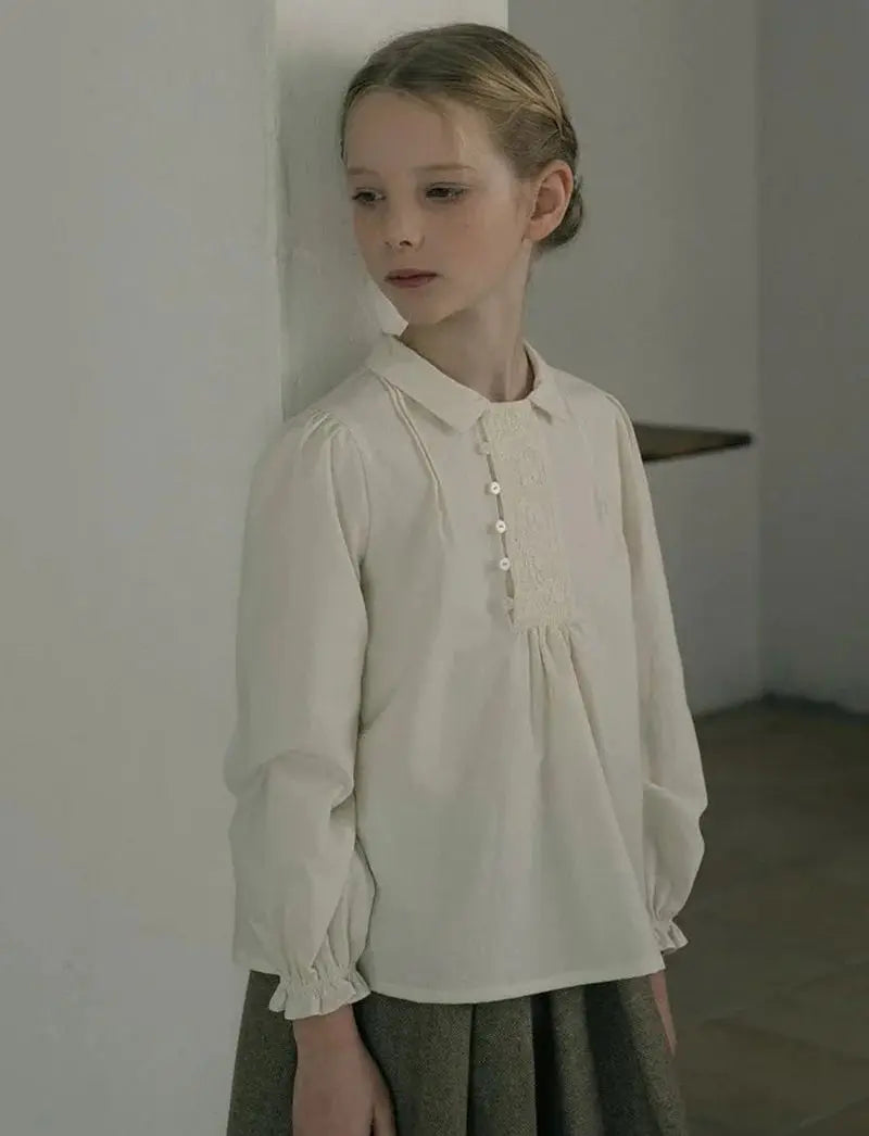 Lou 2025 Autumn Kids Blouse Top Warm Knit Sweaters Cardigan Winter Down Coat Outwear Floral Girl Casual Pant Clothing