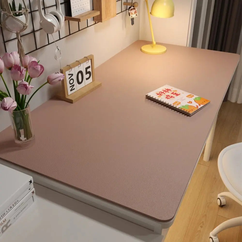 Simple Protection Eye Student Desk Mat Leather Oil-proof Coffee Table Mat Non-slip Solid Color Computer Desk Mat