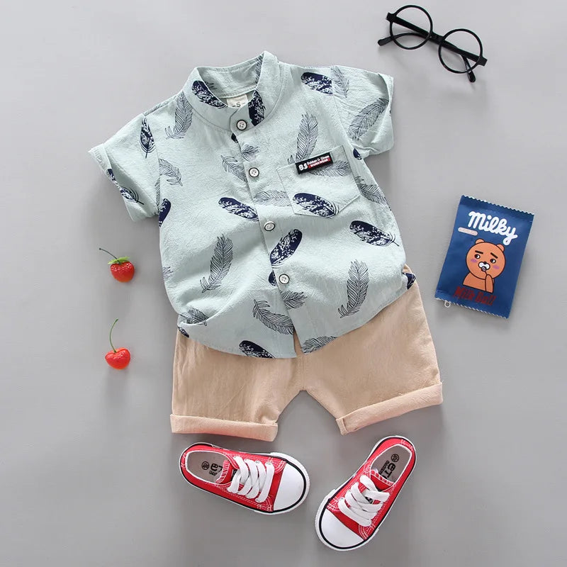 Fashion Baby Boy's Suit Summer Casual Clothes Set Top Shorts 2PCS Baby Clothing Set For Boys Infant Suits Kids Clothes