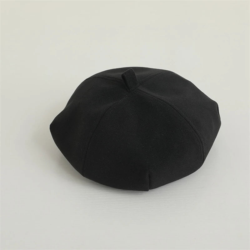 Autumn Children Beret Japanese Girl Octagonal Hat Solid Color Fashion Kids Pumpkin Hats Baby Artist Painter Cap 1-5year Toddler