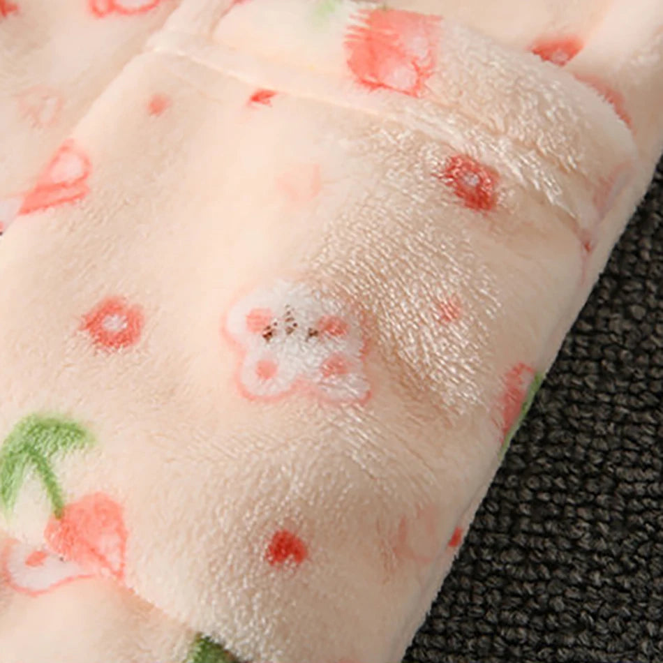 Winter Kids Pajama Set Coral Fleece Sleepwear with Cute Cartoon Clothing Ultra Warm Comfortable Long Sleeve Pajamas for Boy Girl