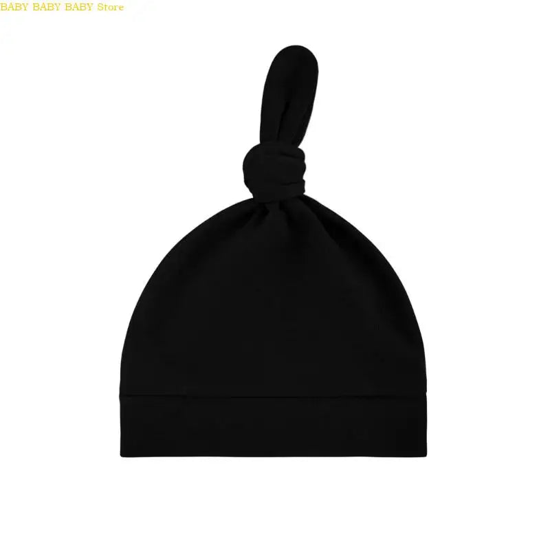 Q81A Elastic Baby Knotted Hat Comfortable Stretchy Newborns Fetal Caps Breathable Brimless Design for Kids 0 to 24 Month