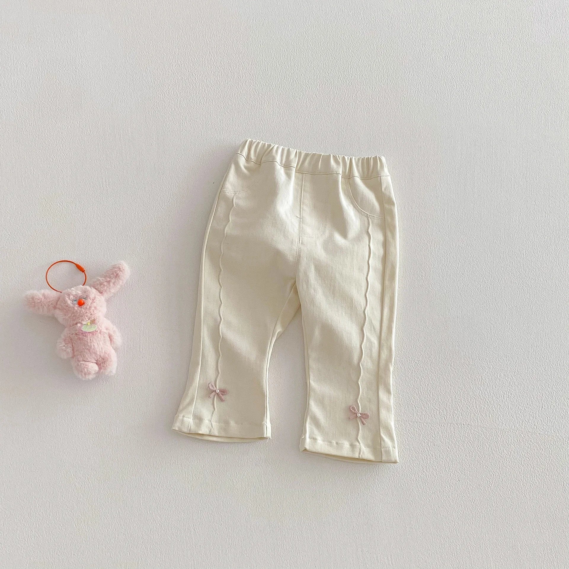 LILIGIRL Girls Jeans with Cute Bow Decor, 2026 Korean Style Spring Denim Pants, New Kids Trousers