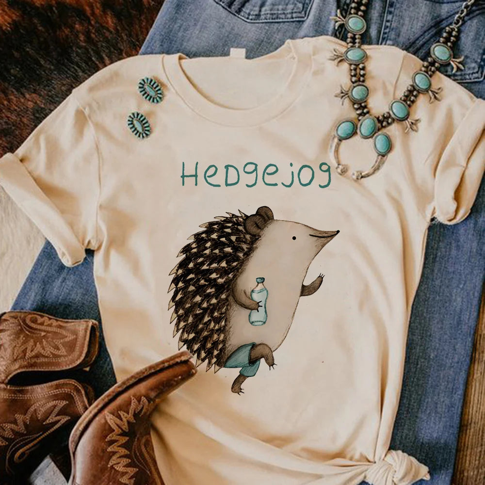 Hedgehog top women anime streetwear graphic top female comic y2k clothes