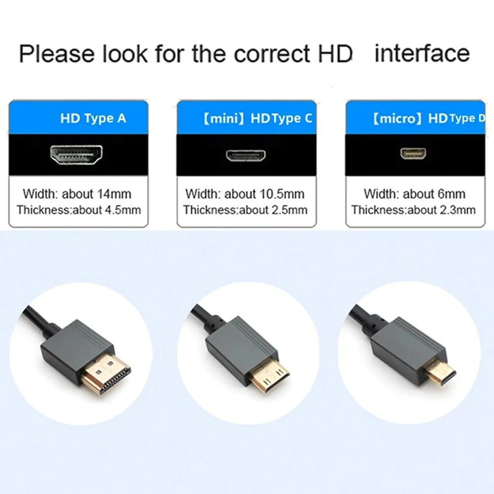 8K HDMI-Compatible To HDMI-Compatible Coiled Cable 8K@60Hz 4K@120Hz Extreme Thin HDMI-Compatible 2.1 Cable for Camera To Monitor
