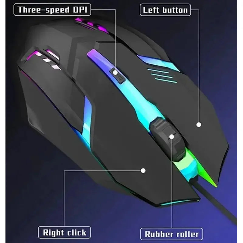 20251 PC ITLY M01 Sports LED Luminous Backlit USB Wired Gaming Mouse for Desktop PC Laptop Office Computer Gaming Mouse