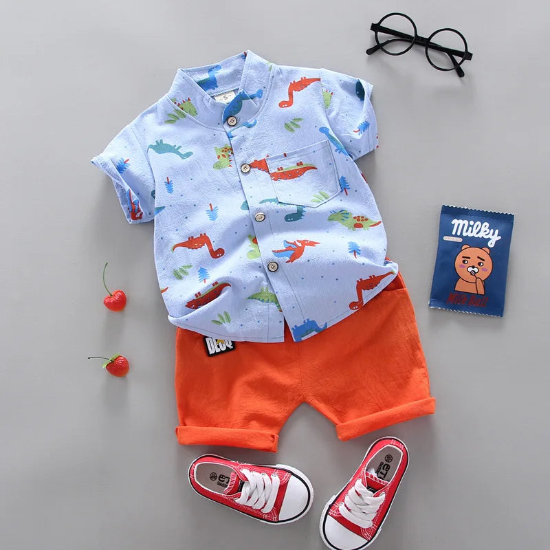 Fashion Baby Boy's Suit Summer Casual Clothes Set Top Shorts 2PCS Baby Clothing Set For Boys Infant Suits Kids Clothes