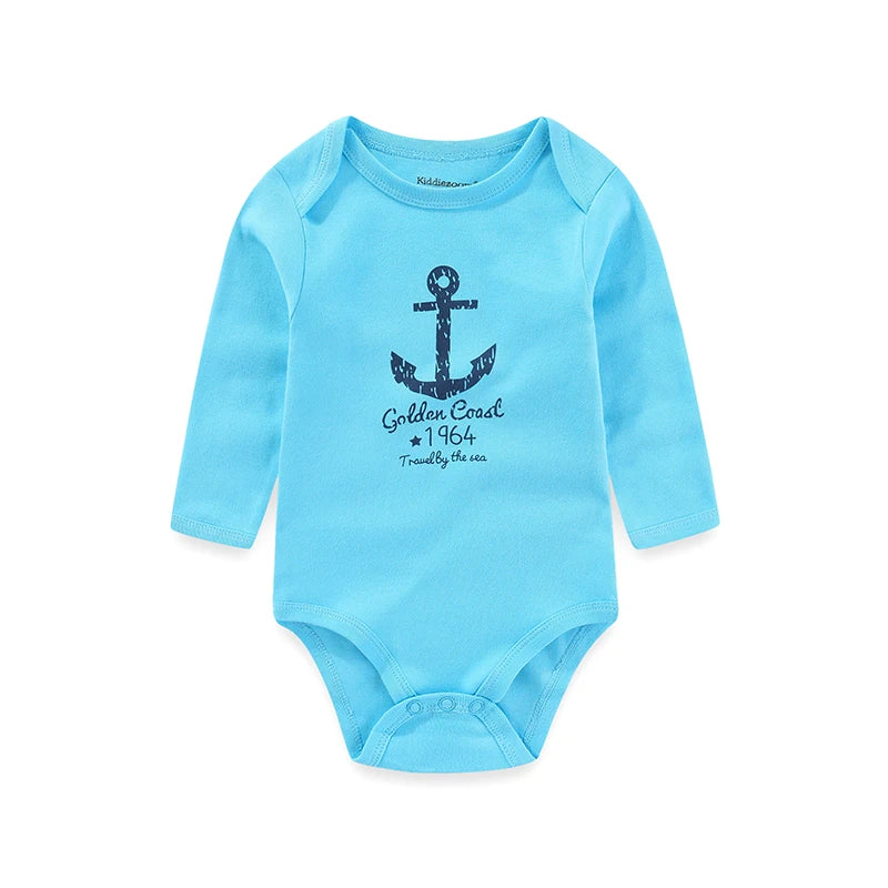 Kiddiezoom Spring Autum1 PCS Solid Unisex Long Sleeve Baby Boy Girl Bodysuits Soft 100%cotton Newborn Onesies Infant clothes