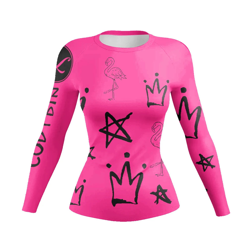 Slim Fit Tranining Women's Rash Guard Long Sleeve UV Protection Tight Fit Yoga Running Gym Fitness Sportswear Quick Dry Tops