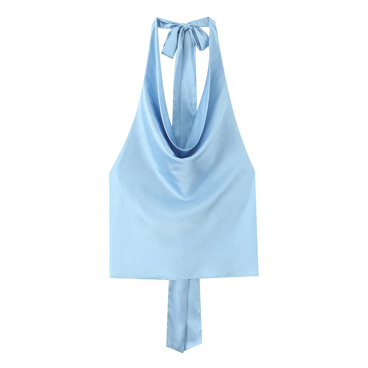 HH Female Summer Sexy Slim Short Top Solid Sleeveless Backless Bow Lace-Up Decoration Women's New Fashion Tops 7 Color
