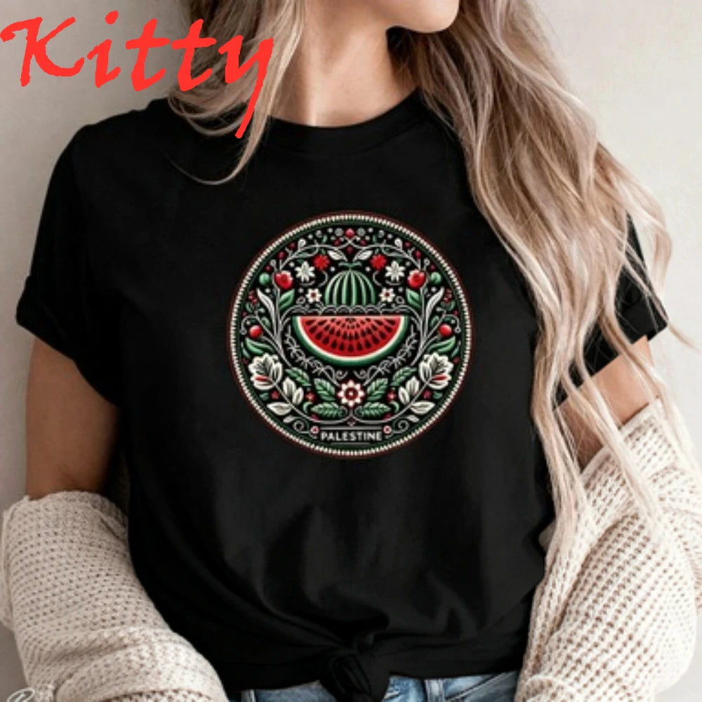 Funny Watermelon This Is Not A Watermelon College Women's T-shirt Love and Peace Printed Graphic Men Tee Tops Women Clothing