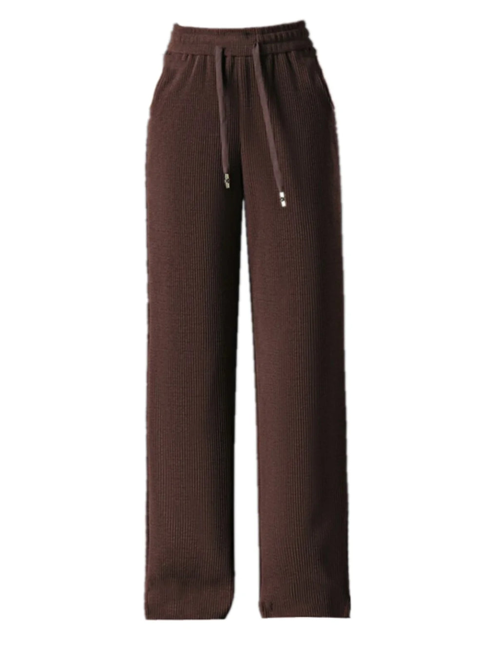Thickened Fleece Wide Leg Pants Women's Casual Straight Cut Velvet Slimming Versatile Autumn Winter Fashion High Waist Trousers