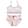 Girls Training Bras Panties Solid Kids Cotton Underwear Sets Teens Students Bra Vest and Panties Wireless Girls Cotton Bra 8-16Y