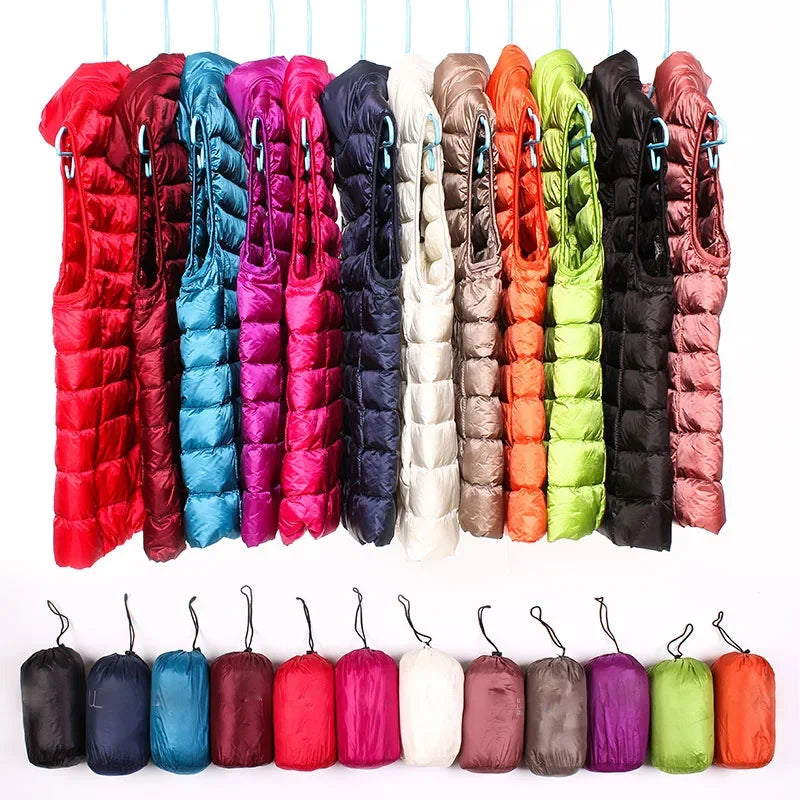 Winter Women's Down Jacket Sleeveless Cropped Puffer Jacket  Lightweight Nylon Coats Vest for Women Parkas Office Chaqueta