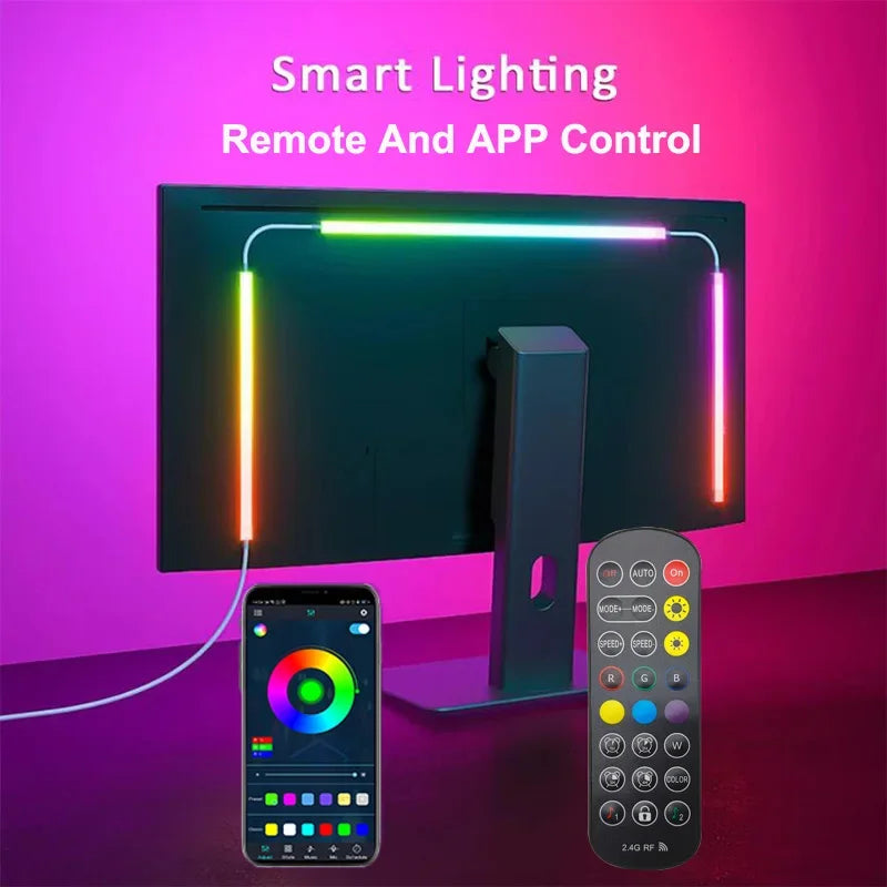 Computer Screen Light Strip Monitor RGBIC Bluetooth LED Lights Ambient Lighting Music Sycn APP Control PC Backlight Game Room