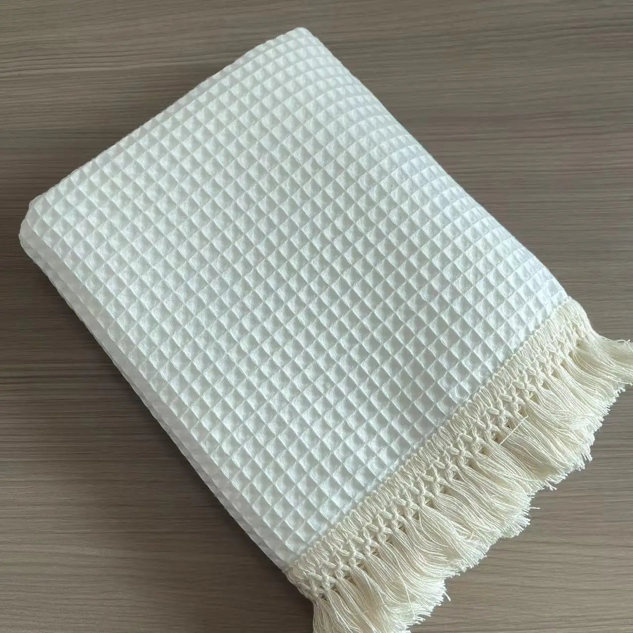 Tassel Baby Blankets Newborn Waffle Cotton Baby Swaddle Blanket New Born Stroller Blanket Bedding Items Infant Nap Bed Cover