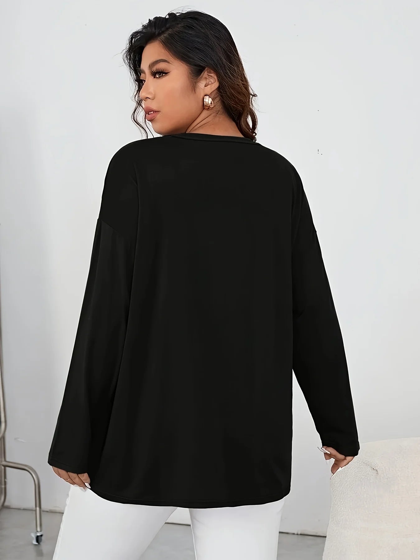 Women's autumn and winter 100% pure cotton fashionable casual loose sunflower print round neck long sleeved T-shirt top