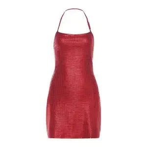 Sexy Pearls Hollow Out Knit Mini Dress Women Sweet Backless Beach Holiday Evening Dresses Party Summer Vacation Robes Design New