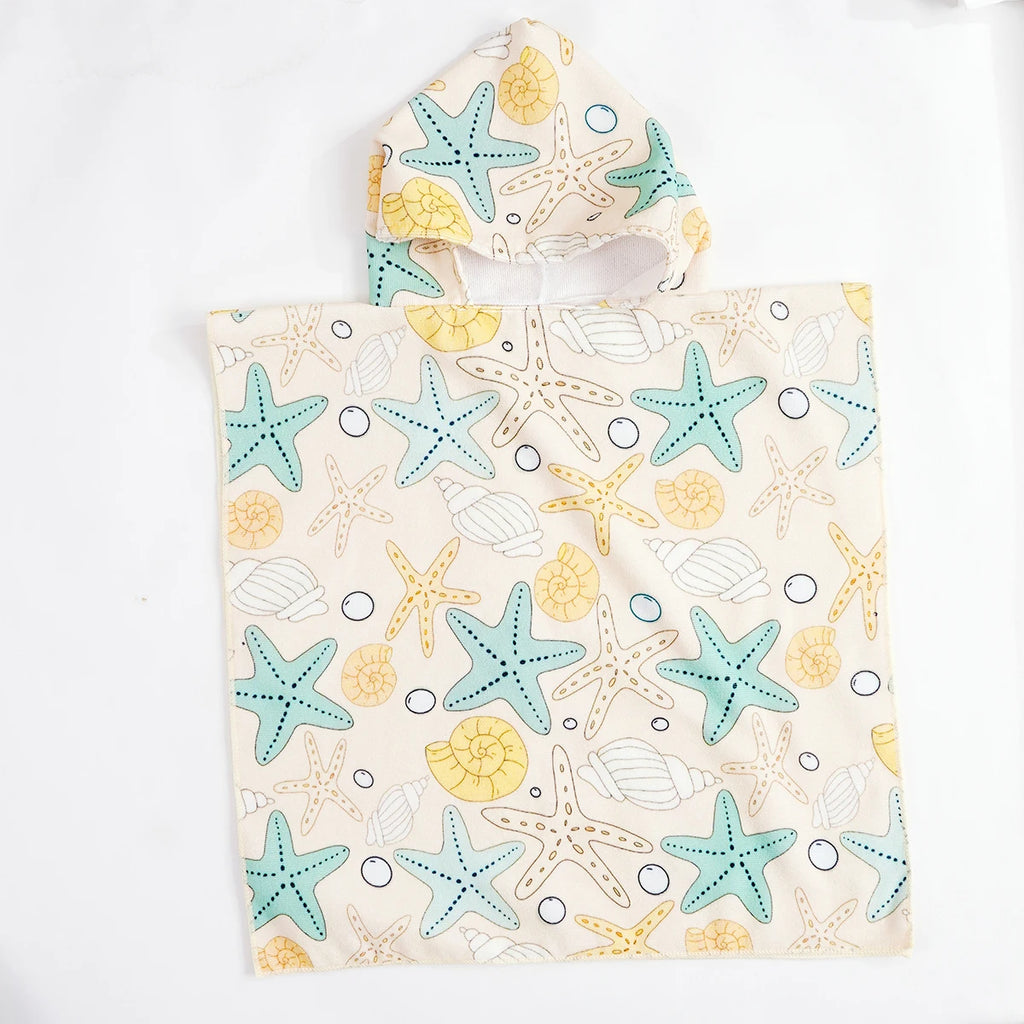 Kangobaby Hooded bathrobe, children's soft plush warm printed bathrobe pajamas, suitable for children aged 1-5 years old