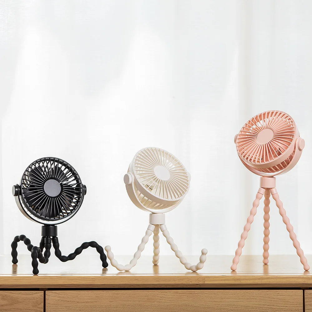 Fan for Cart Stroller Fans Portable Outdoor Fan Clip On for Baby 500mAh USB Rechargeable Handheld Electric Fan for Home 3 Speeds