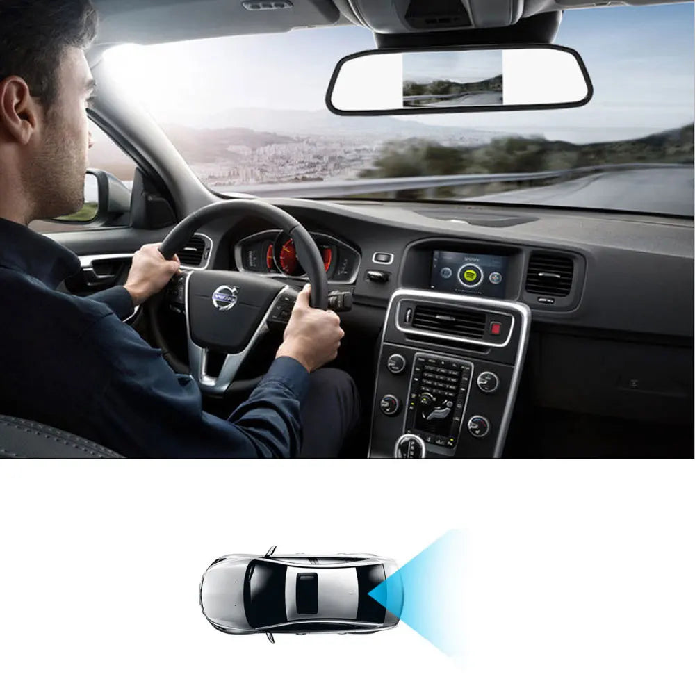 12V Car Player Interior Mirror Rear View Camera Parking Monitor 4.3 Inch Screen HD DVD Video Display PDC Parktronics Accessories