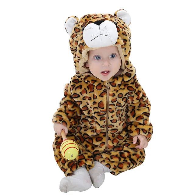 MICHLEY New Easter Rabbit Baby Rompers Winter Hooded Flannel Toddler Infant Clothes Overall Bodysuits Jumpsuit Costume For Kids