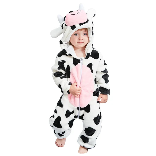 MICHLEY New Easter Rabbit Baby Rompers Winter Hooded Flannel Toddler Infant Clothes Overall Bodysuits Jumpsuit Costume For Kids